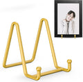 TR-LIFE Plate Display Stand - 3 Inch Holder + Metal Frame for Picture, Decorative Plate, Photo Easel, Tabletop Art (Gold 2 Pack) by TR-LIFE