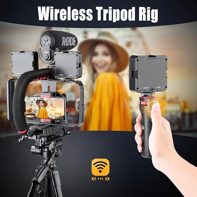 Zeadio Camera Smartphone Handheld Stabilizer, Triple Cold-Shoe Handle Grip Compatible with All Camera Action Camera DSLR Smartphone - Image 5