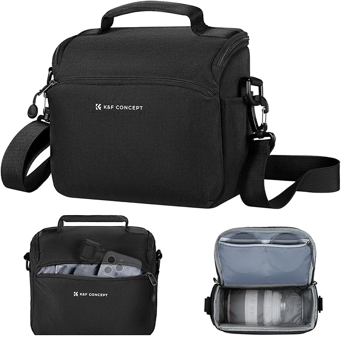 K&F CONCEPT Camera Sling Bag Small Crossbody Case | For DSLR/SLR Camera, Cute & Compact, Shoulder Photography Bags, Compatible for Canon/Nikon/Sony, BS09 by KFCONCEPT