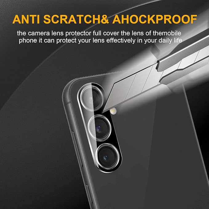 3 Pack Camera Lens Protector for Samsung Galaxy S23 Fe | Tempered Glass,Anti-Fingerprint,9H Hardness,Scratch Resistant,Easy to Install,Bubble Free,HD Clarity - Image 4