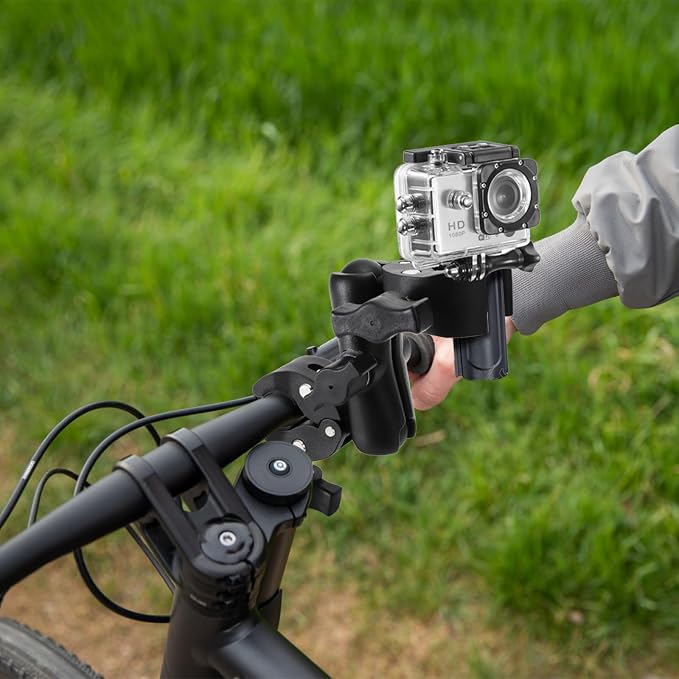 Foraineam Double Mount Camera Clamp Bracket, Umbrella Mount Motorcycle Bike Handlebar Clamps, Super Clamp Monitor Magic Arm, Crab Plier Clip for Desktop, Wagon, Selfie Stick, Photo Studio Light Stand - Image 7