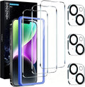 TZGZT 3 Pack Screen Protector for iPhone 14, Tempered Glass, Case Friendly | 9H+ Hardness, Military Grade Shatterproof, Anti-Scratch, HD, Easy Installation, Bubble Free, Include Camera Lens Protectors by Unknown