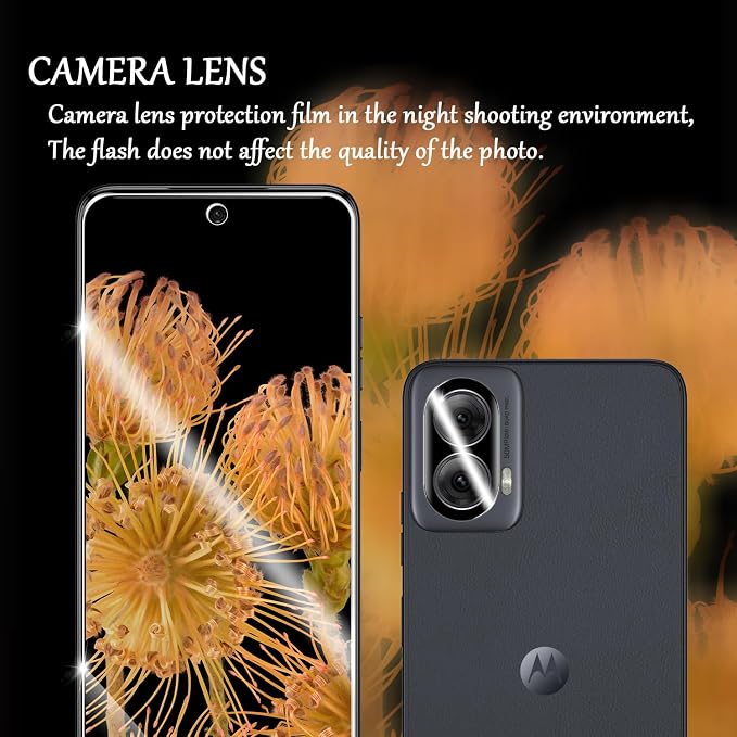 Moto G 5G 2024 HD Clear Tempered Glass Screen Protector + Camera Lens Protectors, [2+2 Pack] [3D Glass] [Anti-Glare] [Bubble-Free] Screen Protector Glass For Moto G 5G 2024 - Image 5