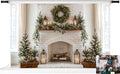 Kate Christmas Backdrops White Theme Fireplace Xmas Backdrop Family Holiday Party Decoration Props, 10x6.5ft by KateBackdropforPhotography