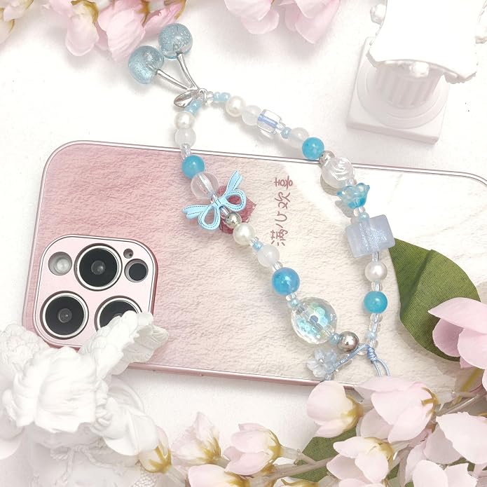 cioatu Phone Charms Cute Cherry Butterfly Cell Phone Lanyard Strap Wrist Strap for Bag Airpods Camera Pendants Decor - Image 6