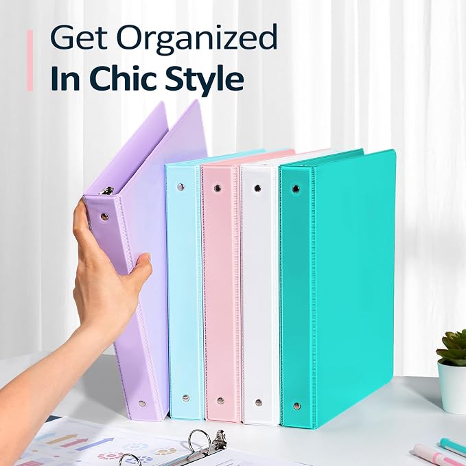 BinderX 3 Ring Binder 1.5 Inch, 1.5" Clear View Binder, Aqua Blue, Letter | Extra Durable, PVC-Free, Customizable, Interior Pockets, 325-Sheet Capacity, Eco-Friendly, Reinforced Hinge, School, Office - Image 7