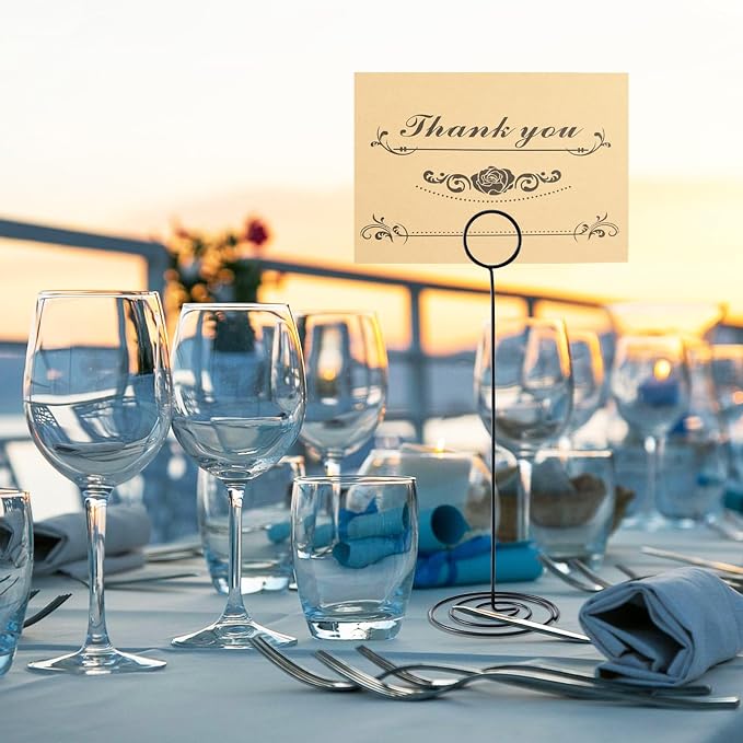 Table Number Holders, 10PCS Place Card Holder, Photo Holder (8.7" Black) | Picture Holder, Cards Stand Name Menu Clips, Large Size Table Sign Card Holder for Centerpieces Wedding Birthday Party - Image 5