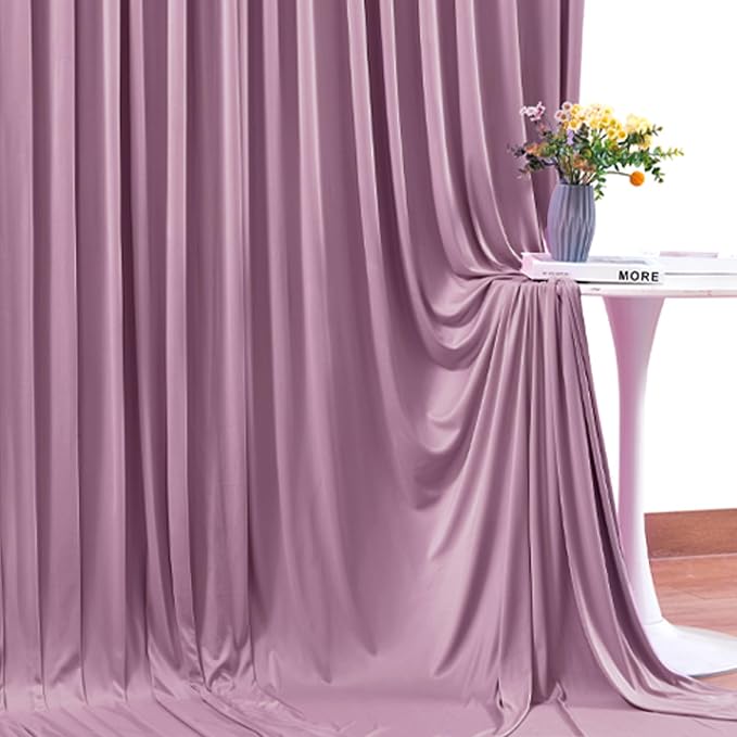 10x12 Dusty Pink Backdrop Curtains for Wedding Party Wrinkle Free Backdrops Curtain Drapes Fabric Decorations Photo Back Drop Cloth for Baby Shower Photography Stage Reception 5ft x 12ft,2 Panels - Image 6
