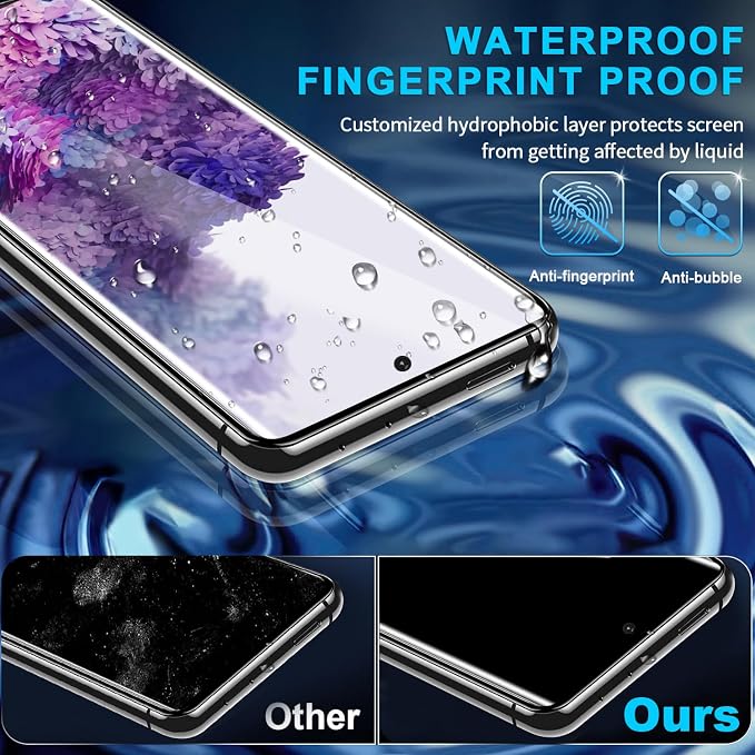 3 Pack Galaxy S20 Plus Screen Protector, HD Clear Tempered Glass, Fingerprint Unlock, 3D Curved, Scratch Resistant, No Bubble for Samsung Galaxy S20 Plus 5G Glass Screen Protector - Image 5