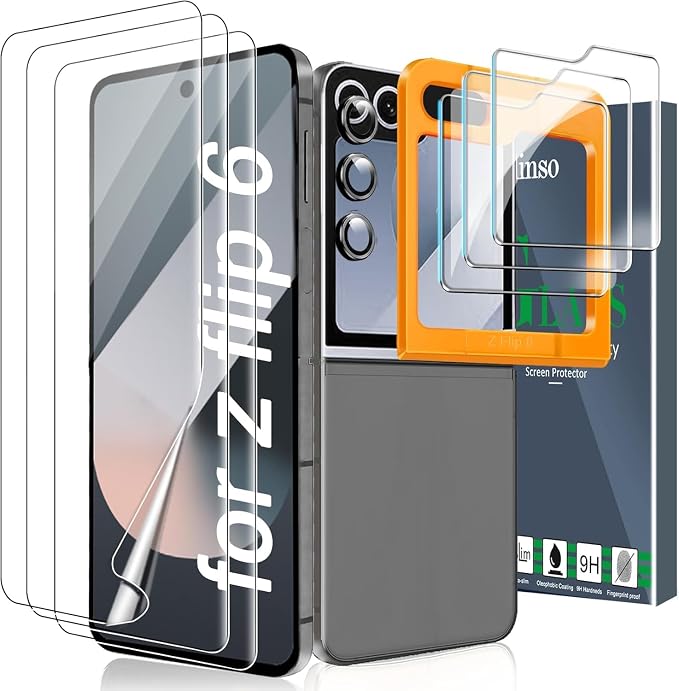 Ferilinso 3 Pack Screen Protector for Samsung Galaxy Z Flip 6 / Z Flip 7 FE | 9H+ Tempered Glass Back&Camera Lens Protectors, Military-Grade Shatterproof, Case Friendly, Easy Installation Bubble Free by Ferilinso