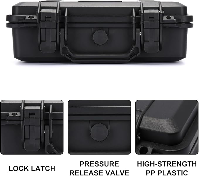 Mayouko Portable Tool Box with Shock- Proof Sponge, Water Proof Grade IP67, Waterproof Hard Case with Foam Insert, Shockproof Carrying Case, Explosion Proof Box, 11.6"L×8.3"W×3.9"H - Image 4