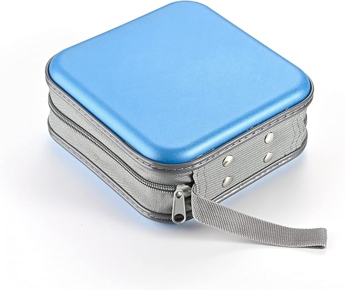 LIOVODE DVD Case, 48 Capacity Hard Plastic CD Case Holder for Car | DVD Storage, Hand Strap, Zipper Closure, Scratch-Resistant Sleeves, CD Storage for Music Blu-Ray Game Disc for Travel Office - Image 5