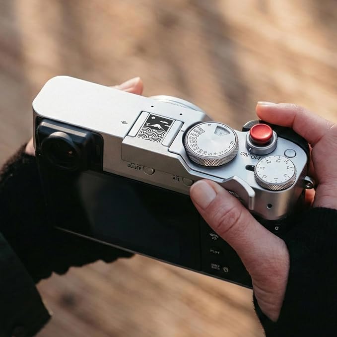 Thumb Hand Grip+Shutter Button for Fuji X100VI/X100V - Cloud Pattern | Aluminum thumb grip for FUJIFILM X100VI/X100V improves handling & stability, protects contacts, for street photography - Image 5