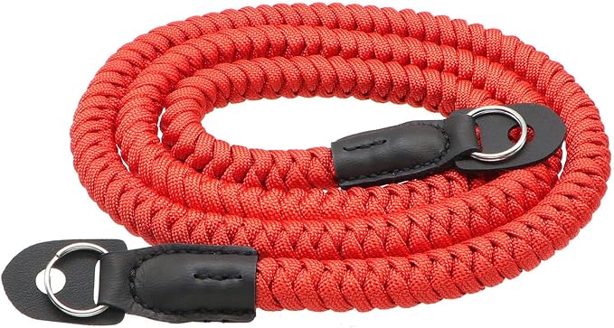 Paracord Woven Camera Neck Shoulder Strap Belt Hand Compatible with Canon Nikon Sony Olympus Pentax Fujifilm Panasonic SLR DSLR Digital Mirrorless Cameras 42 inch Red by HITHUT
