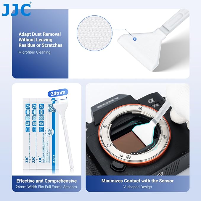 12 pcs 24 mm Full-Frame Sensor Microfiber Cloth Cleaning Swab | Cleaning Stick for Reflex & Mirrorless Digital Camera CCD CMOS Disposable Camera Sensor Swab Kit - Image 6
