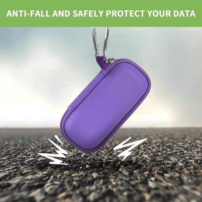 USB Flash Drive Case, SD Card/Thumb Drive/Memory Cards Holder, Bag Only | SDXC/SDHC Storage, Electronic Accessories Organizer for SanDisk / for Samsung, for Students/IT/Office/School/Travel, Purple - Image 5
