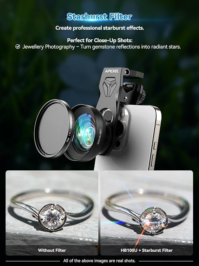 APEXEL 100Ultra Macro Lens with CPL Starlight - Enhanced Version Smartphone Lens for iPhone, Samsung, Pixel | Pro Macro Photography of Flowers, Iinsects, Jewelry, Food Details and Other Small Objects - Image 6