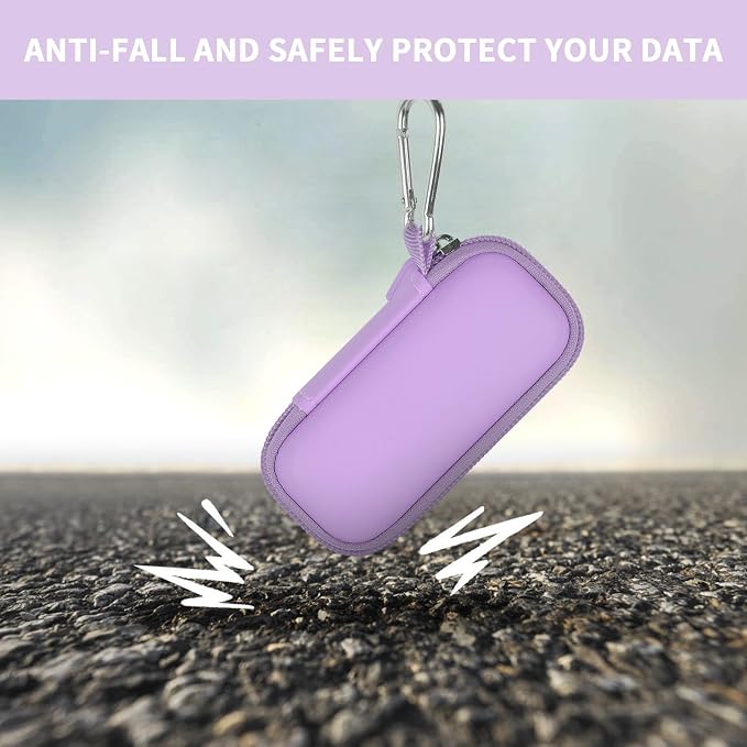USB Flash Drive Case, SD Card/Thumb Drive/Memory Cards Holder, Bag Only | SDXC/SDHC Storage, Electronic Accessories Organizer for SanDisk / for Samsung, for Students/IT/Office/School/Travel, L-Purple - Image 5