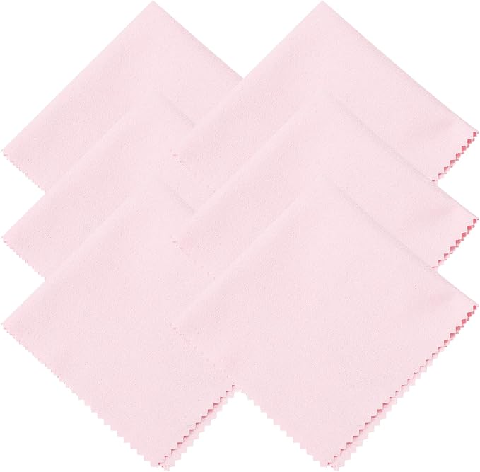 uxcell 6 Pcs Microfiber Cleaning Cloth for Glasses, 11.8 x 11.8 Inch Eyeglass Cleaning Cloth, Glasses Cleaner Wipes for Electronics Lenses Screens Cameras Cell Phones, Pink by uxcell
