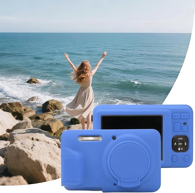 Case for Kodak PIXPRO FZ55, FZ55 accessories | Soft Silicone Protective Case Removable Lens Cover, Comes with 2 Screen Protectors and 1 Wrist Strap. (Blue) - Image 6