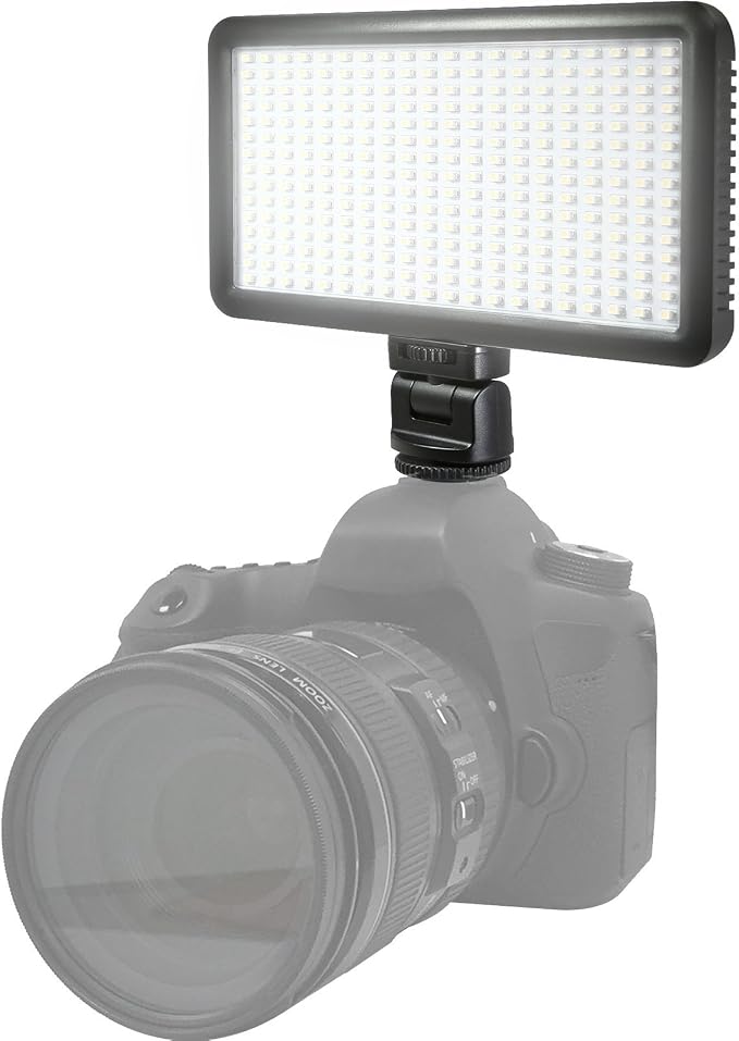 Vidpro LED-300 Photo and Video Light Kit - On Camera Panel LED Light - Adjustable and Dimmable Light Fits Cameras Video Camcorders and DLSR w/Hot Shoe Includes Rechargeable Battery Diffuser and More - Image 6