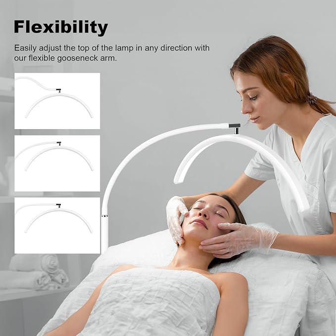Half Moon LED Floor Light - Professional Shadow-Free Lamp for Lash Techs, Estheticians & Tattoo Artists | Remote Control & Dimmable for Eyelash Extensions, Nail Art, Home & Office - Image 2