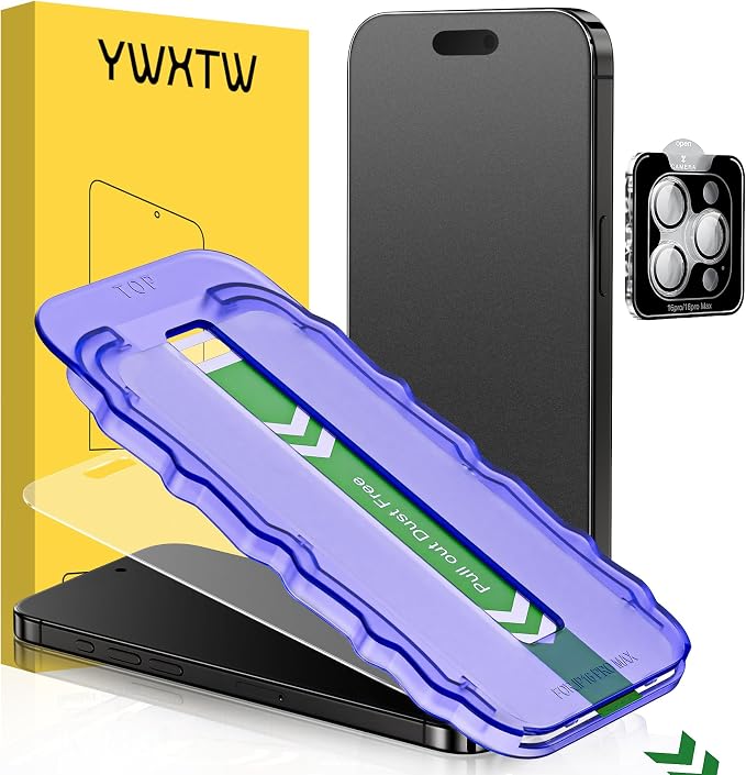 YWXTW 2 Pack Matte Screen Protector for iPhone 16 Pro Max 6.9 Inch + 1 Set Camera Lens Protector, Anti Glare Anti Fingerprint 16 Pro Max Glass Screen Protector, Bubble Free, Smooth as Silk by YWXTW