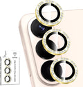 for Samsung Galaxy S26 Plus Camera Lens Protector, Individual Metal Ring Tempered Glass Lens Cover, [Strong Adsorption] Scratch Resistant Ultra-Thin HD Clear Lens Cover, 1 Set-Gold Diamond by Btscase