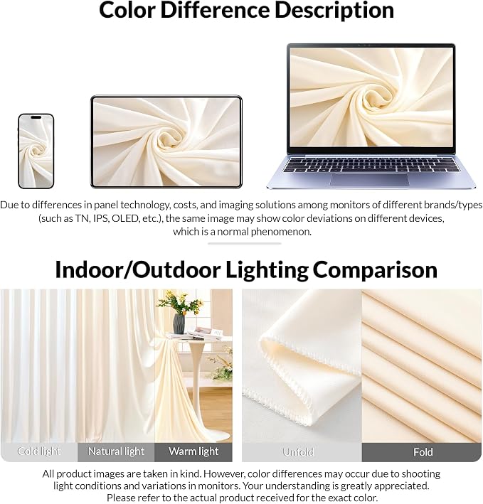 10x10 Champagne Backdrop Curtain for Parties Wedding Baby Shower Wrinkle Free Photo Curtains Backdrop Drapes Fabric Decoration for Bridal Shower 5ft x 10ft,2 Panels - Image 6