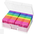 Lifewit 18 Pcs Photo Storage Box for 4"x 6" Pictures, Acid-Free, Multicolor | 1 Pcs Transport Outter Case with Handle& Labels, Container for Cards, Sticker, Seed, Scrapbooking, Craft, Classroom Supplies by Lifewit