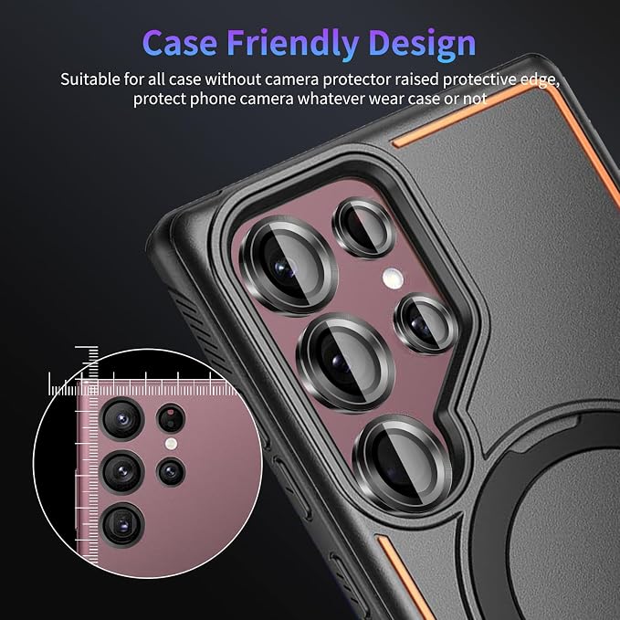 Camera Lens Protector for Samsung Galaxy S22 Ultra,1 Pack | Tempered Metal Glass Camera Cover Film,HD Clear,Anti-Scratch Lens Screen Protector Film,Case Friendly,Black Titanium - Image 7