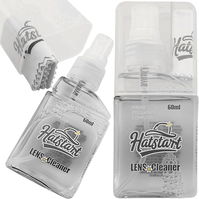 Laptop Screen Cleaner Kit: Phone Touchscreen Mist Spray and Cloth Wipes 2-Pack Grey, Hatstart Tablet Cleaning Kit for Car Display Computer TV PC Eyeglass, Compatible with iPhone, iPad, MacBook Pro by Hatstart