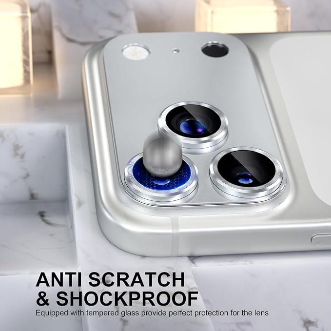 Choiche for iPhone 17 Pro Max Camera Lens Protector, Silver | Metal Camera Cover with 9H Tempered Glass Lens Screen Protector Accessories, Strong Adsorption, Case-Friendly, 6.9-inch - Image 3