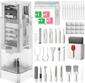 Upgraded Phone Cleaning Kit, iPhone Cleaning Kit, Cleaning Kit for AirPod, Keyboard Cleaning Kit, Charging Port Cleaner for Apple Lightning/Android USB-C (Clear White, with 10 Mini Brush) by HISSIMO