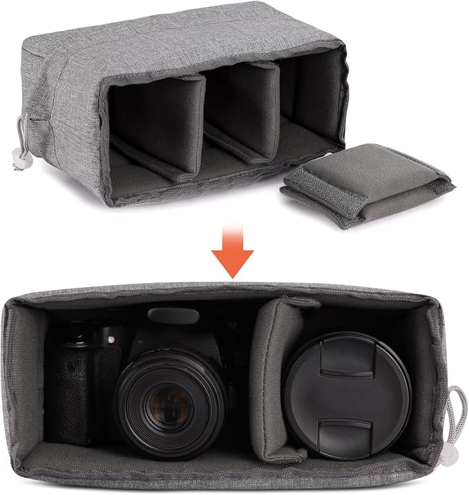 Koolertron Waterproof DSLR Camera Bag with Removable Insert, Adjustable Compartments, Fits in Camera Bags - Protective Case for DSLR/SLR Cameras & Accessories - Image 6