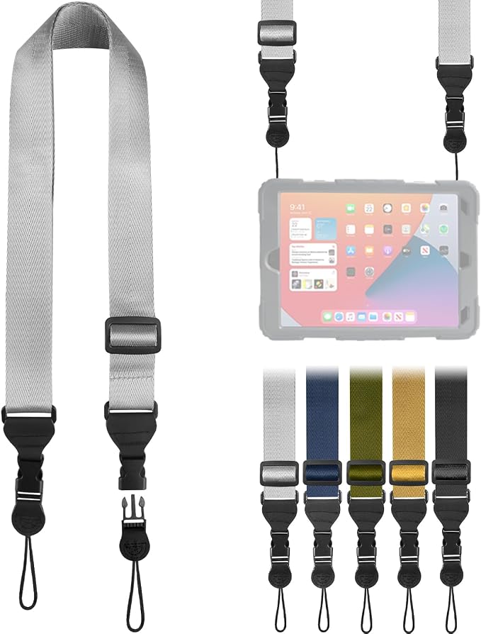 FIEIL Adjustable Shoulder Strap, Nylon Camera Strap, Comfortable Neck Strap for iPad, Cellphone Tablet, Camera, Laptop, Binocular, Luggage Bag (Dark gray Universal Lanyard) by FIEIL