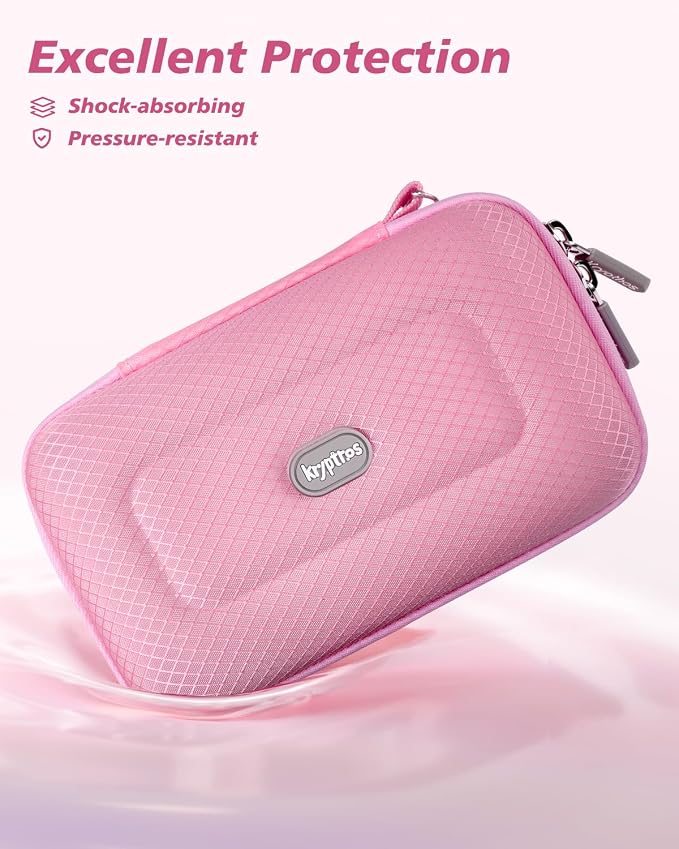 Krypthos Camera Case for Canon G7 X Mark III with SD Card Storage (Pink) | Compatible with Kodak Pixpro FZ45, Canon G7X Mark III，CAMKORY DC403, Travel Small Cameras, Protective, Durable, Easy to Carry - Image 8