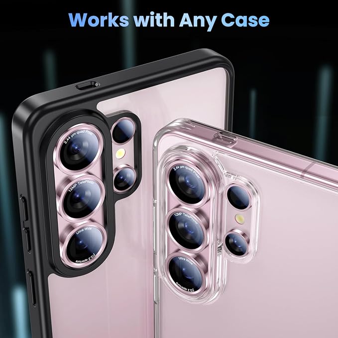 Uyiton for Samsung Galaxy S26 Ultra Camera Lens Protector, Unique Design | Case-Friendly, Ultra-Thin, Military-Grade Sapphire Glass with Aluminum Metal Rear Camera Screen Cover, Pink - Image 5