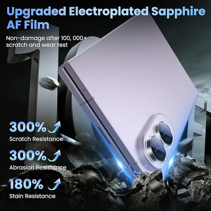 Uyiton for Samsung Galaxy Z Fold 8 Camera Lens Protector - Transparent | Military-Grade Sapphire Glass Rear Camera Screen Cover - Strong Adsorption Ultra HD Clear Lens Protector - Image 4