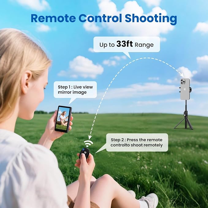Vlog Selfie Monitor Screen iPhone, Screen Mirroring with Remote Control | 4K 60fps Recording, Magnetic Fixation, 180° Rotation, 3 Levels of Brightness, Compatible with iPhone & Android - Image 5