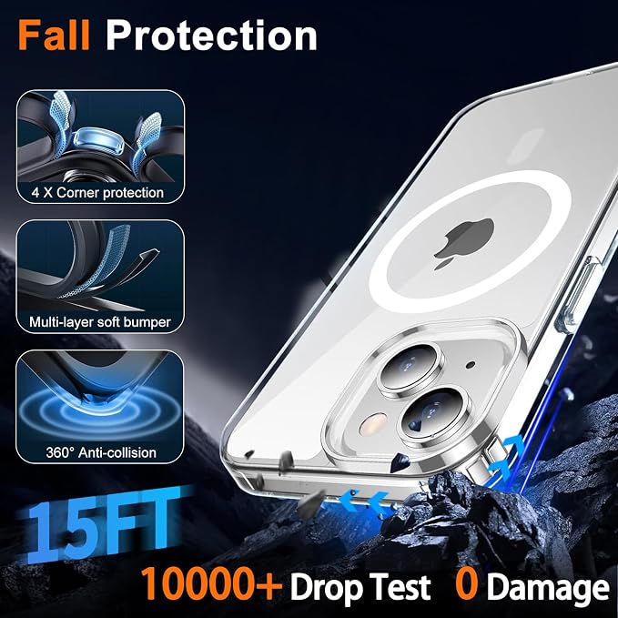 for iPhone 15 Case Clear with Privacy Screen Protector | Full Camera Protection, Transparent Magnetic, Compatible with MagSafe, Shockproof Phone Cover, Slim Fit - Image 5
