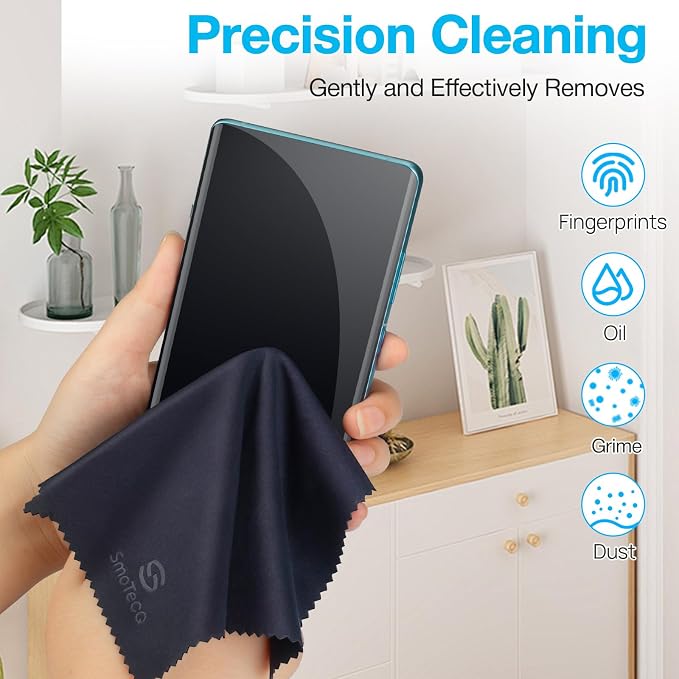 SmoTecQ 32 Pack Microfiber Cleaning Cloths for Glasses (Individually Wrapped) - Premium Optical Lens Cleaner for Screens, iPhone, iPad, Camera & Eyeglasses - Washable & Lint Free (Black & Grey) - Image 4