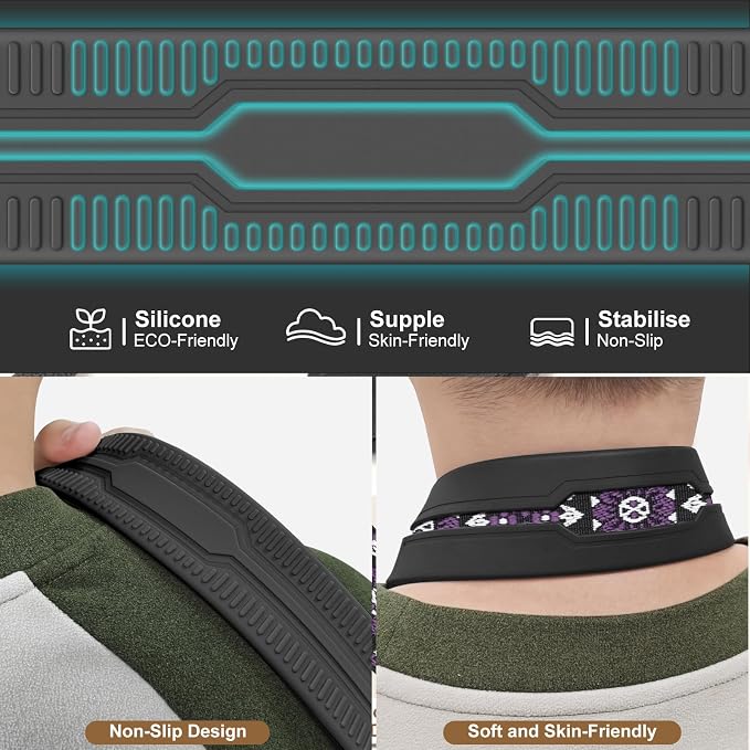 FIEIL Neck Strap Silicone Camera Straps - Padded Camera Strap, 1.5" Wide Adjustable Nylon Shoulder Strap - Compatible with Canon, Nikon, Sony, and More DSLR and Mirrorless Cameras (Purple) - Image 6