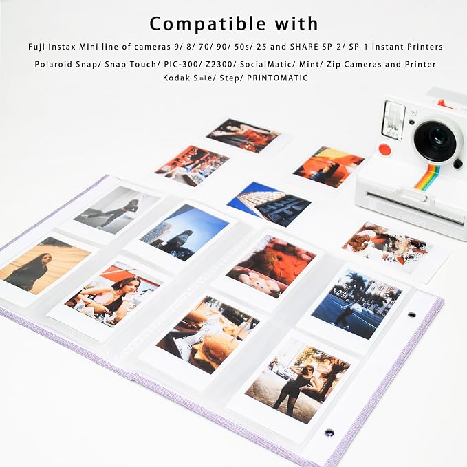 Mini Photo Album (2-Pack) for 2x3" Instax Mini & Polaroid Photos – Each Linen Album Holds 208 Photos - Image 4