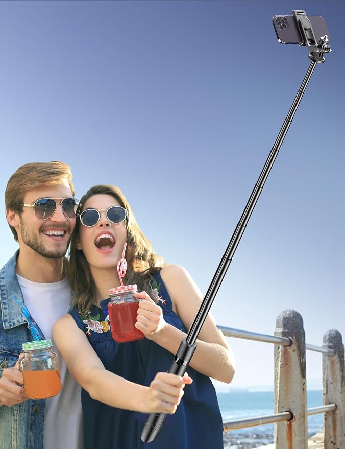 Aluminum 71" Phone Tripod, Travel Tripods for iPhone with Remote, Extendable Cell Phone Selfie Stick Tripod Stand Compatible with iPhone 17/16/15/14/13/Android/Camera - Image 9