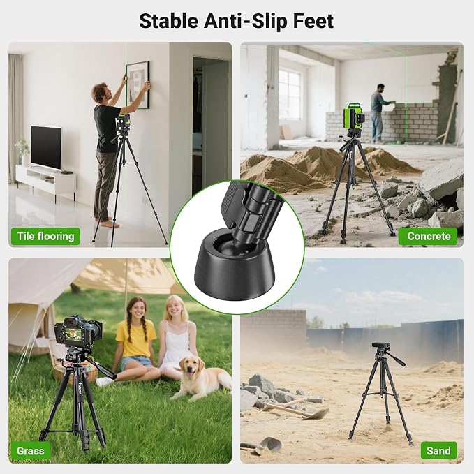 Huepar Tripod 50-inch Extendable Height Tripod Use with Laser Level, Point Lasers, Lazer Distance Measures, 1/4" and 5/8" Thread Mount for for Varieties Tools, Outdoor and Indoor T13A - Image 9
