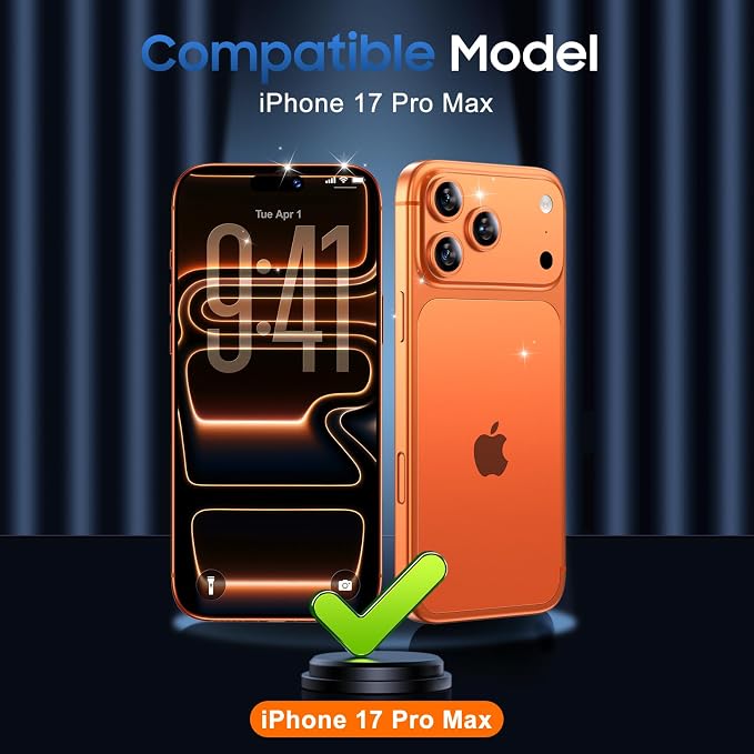 UniqueMe for 3 Pack iPhone 17 Pro Max Camera Lens Protector - All Orange | Drop Protection, Case Friendly, Acrylic Material, Camera Cover Screen, Update New Version - Image 7