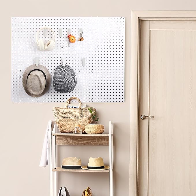 CroBlissful Pegboard Clips Peg Board Metal Accessories Hook, White, 20 Pcs - Image 6