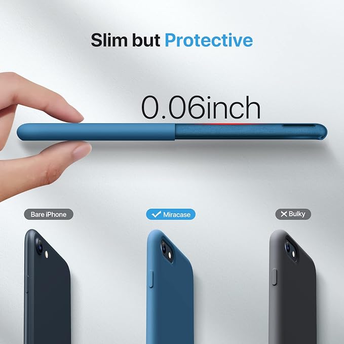 Miracase Silicone for iPhone SE 2022/SE 2020/7/8 Case,Capri Blue | Ultra Slim Cover with Screen Protector, Soft Microfiber Lining, Multi-Color Premium Silicone Shockproof Phone Case - Image 3