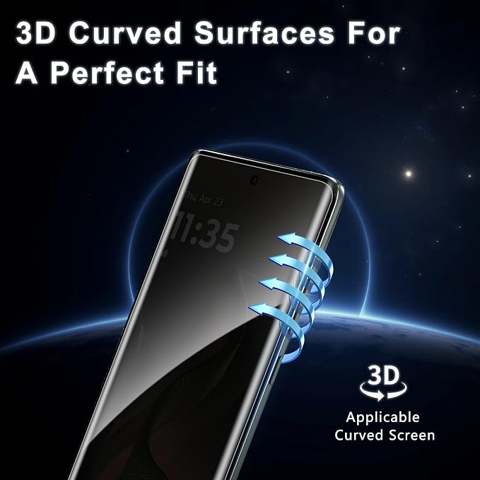 3 Pack for Motorola Edge 2025 Privacy Screen Protector, Anti Spy, Anti-Scratch, 9H Hardness Tempered Glass Privacy Screen Protector for Motorola Edge 2025 - Image 5